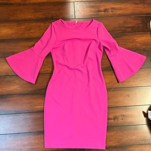 Calvin Klein fitted dress in magenta